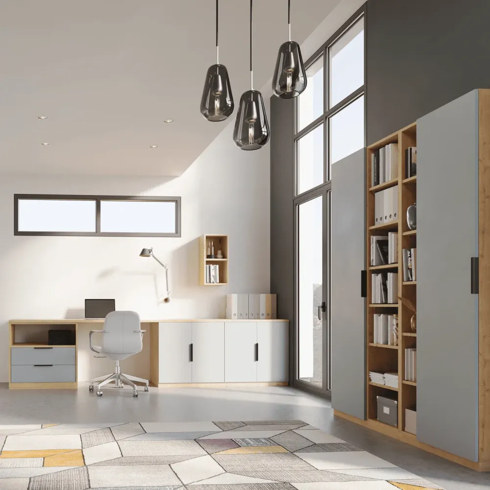 21 - bureau-H730-caisson-suspendu-bibliotheque-H2100-chene-arlington-portes-fjord