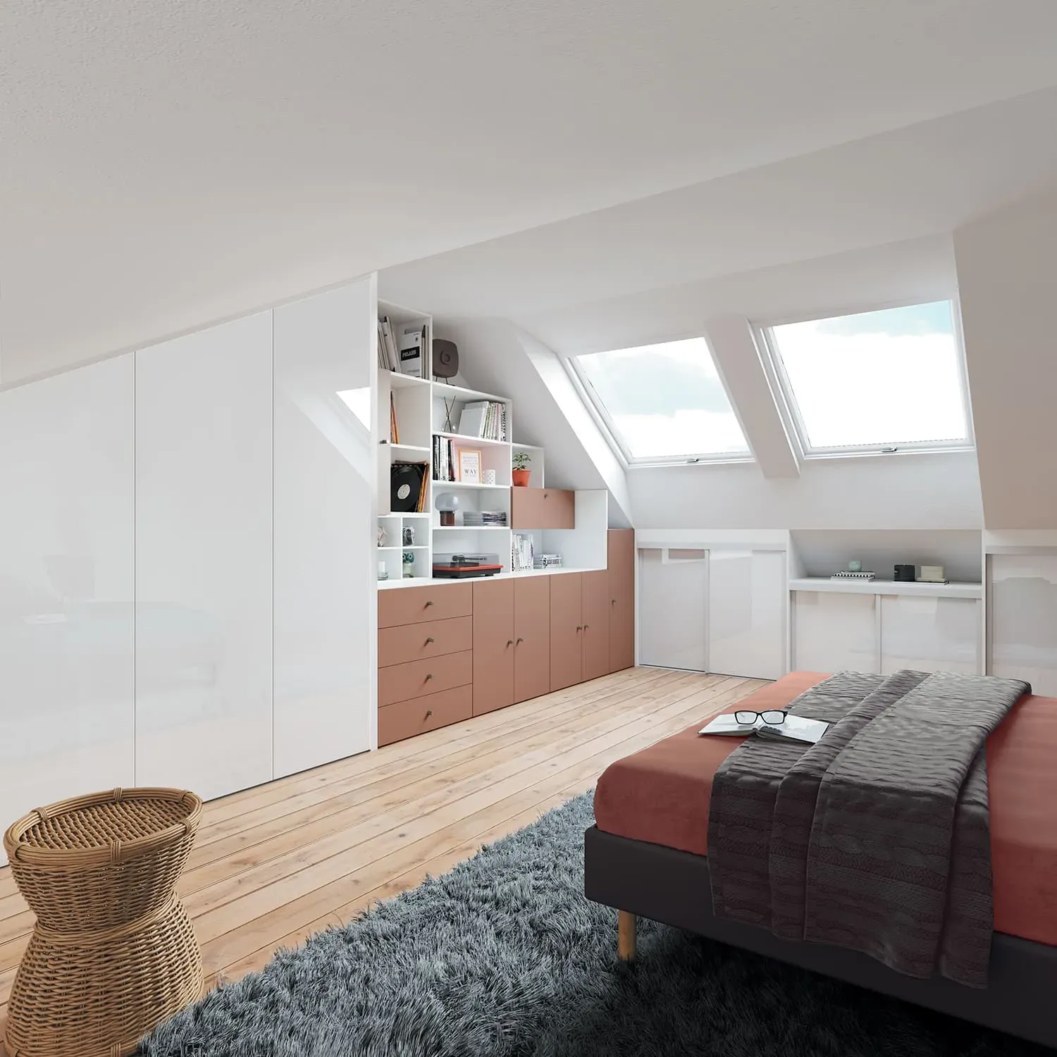 54 - Amenagement-perfect-gloss-blanc-brillantterracotta-boutons-chromes