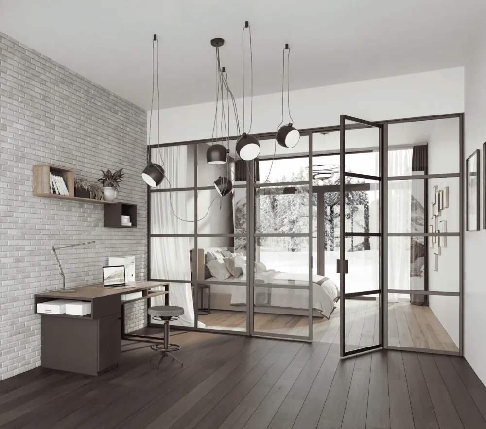 Verriere-fixe-L-integra-profil-anthracite-sable